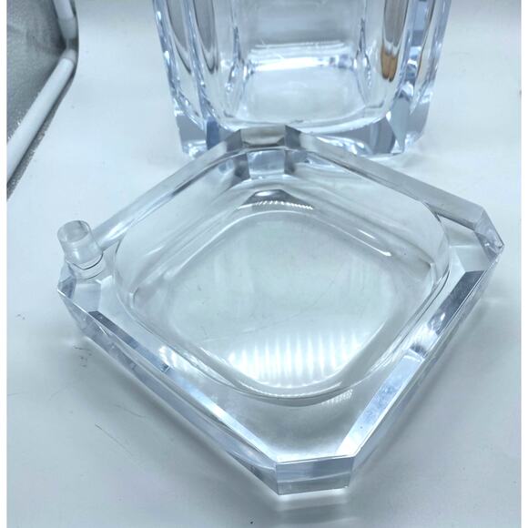 The Regal 3Qt Carlisle Vtg GRAINWARE Ice Bucket Clear‎ Lucite Swivel Top MCM - Picture 4 of 10